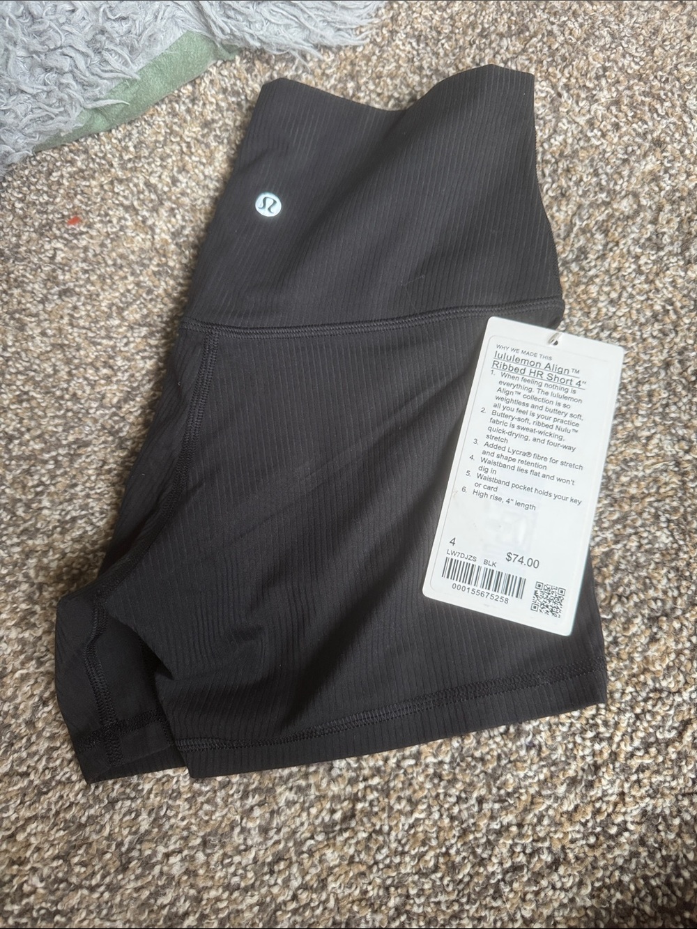 lululemon athletica Black Ribbed High-Rise Shorts